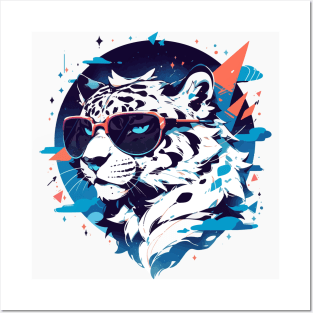 A fancy snow leopard ready for summer Posters and Art